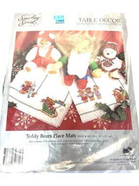 Teddy Bears Place Mats Counted Cross Stitch Kit Set Of 4 By Candamar Designs